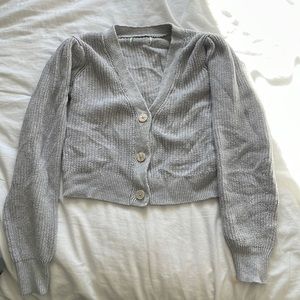 Grey Cropped Cardigan.